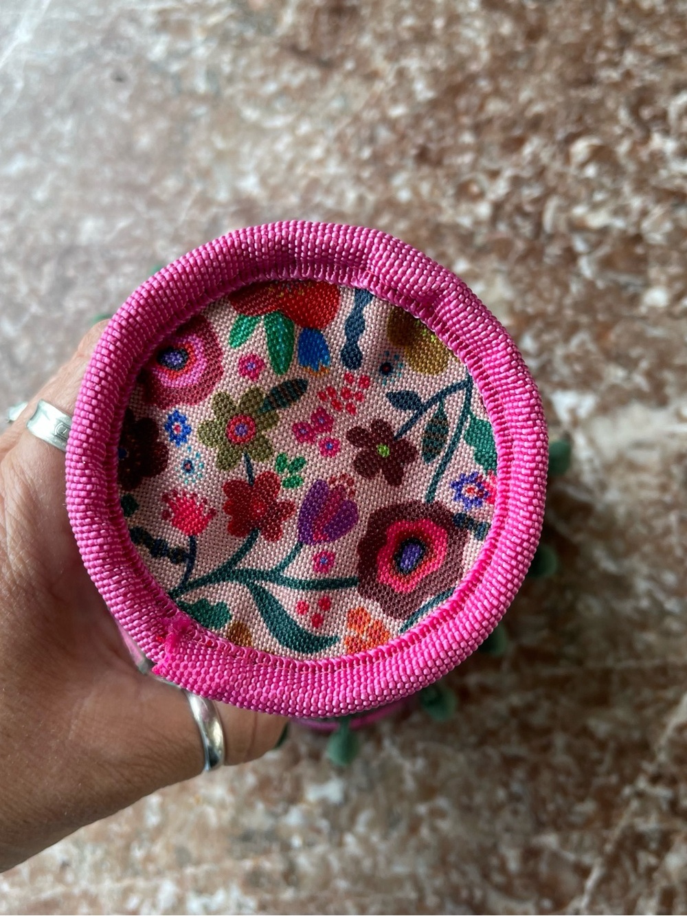 Natural Life Car Cup Holder Organizer Floral Pom Pom NWT - Picture 8 of 11